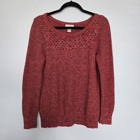LOFT Red Knit Sweater - Picture 1 of 7